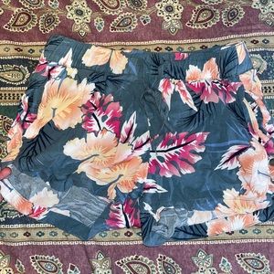 Floral green shorts